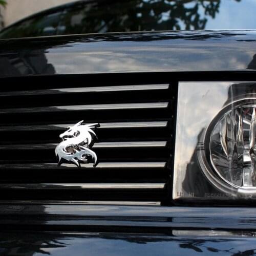 Noizzy Dragon Loong Ho Grille Badge Totem Logo Car Sticker Auto Emblem 100% 3D Metal Gold Black Chrome SUV Tuning Car-Styling