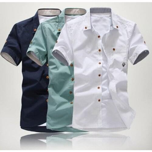 New Casual shirts fashion male slim short sleeve shirts for spring,summer,autumn, shirts Print Mushrooms M,L,XL,XXL