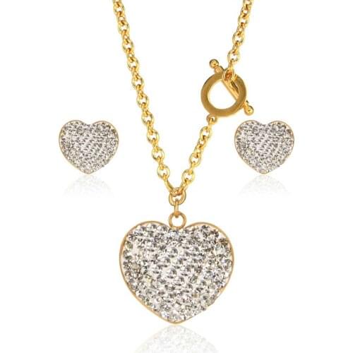 OUFEI Heart Jewelry Sets Wedding Jewellery Stainless Steel Jewelry Women Necklace And Earing Set Gifts For Women Fashion 2018