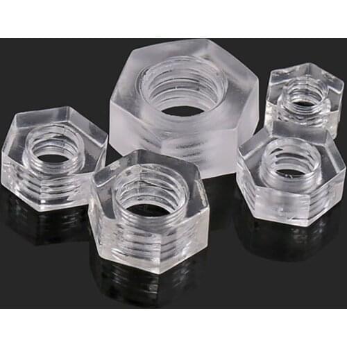 Plastic hexagon Nylon transparent Nut M3-M6