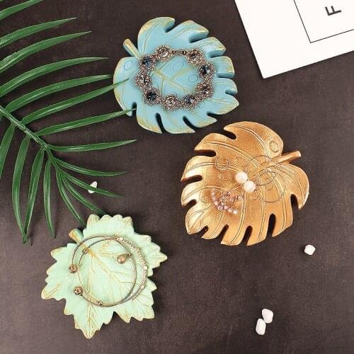 Golden Maple Leaf Dish Jewelry Storage Tray Photography Decoration Props Photo Studio Shoot Earrings Ring Bracelet Fotografia