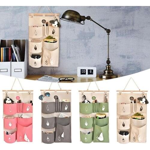 Hanging Storage Bag Waterprooof Sorting Bags Door Hanging Organizer for Sundries Cosmetic 6 Pockets Wall Storage Purse