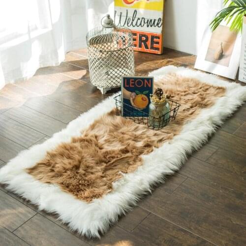 Simple imitation wool plushcarpet living room tea table mat bedroom room bay window gradient personality lattice thickening door