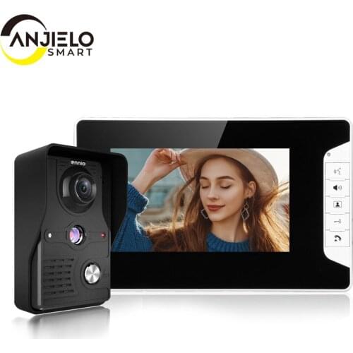 Visual 7'' TFT LCD Wired Video Door Phone Intercom Entry System Waterproof Camera with Infrared Support Unlock For Home Security