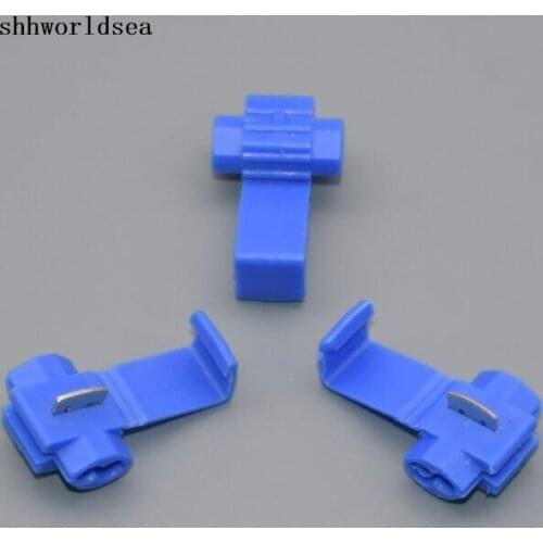 Shhworldsea 50PCS Blue Scotch Lock Quick Splice 18-14 AWG Wire Connector