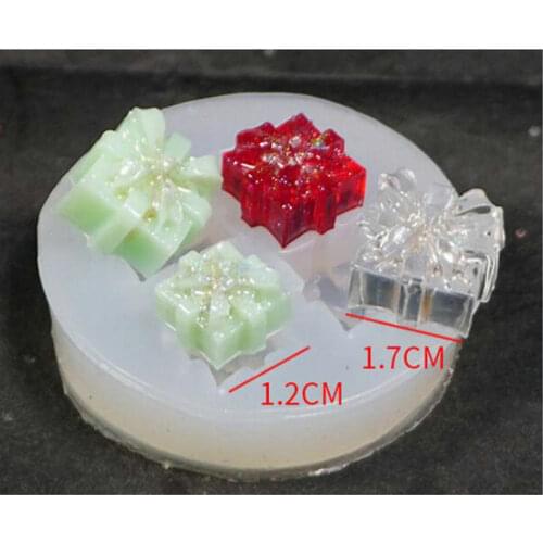Gift Box Shape Silicone Molds DIY Resin Jewelry Charms Mould Dried Flower Craft