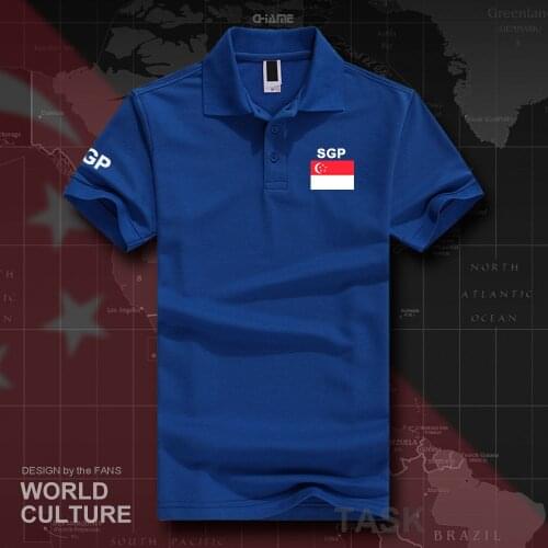 Singapore polo shirts men short sleeve white brands printed for country 2017 nation team flag Singaporean SG Singapura SGP