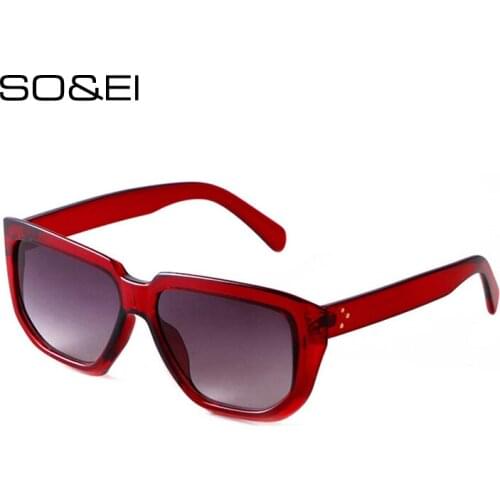 SO&EI Fashion Square Women Luxury Sunglasses Brand Designer Vintage Men Nails Sun Glasses Female Retro Eyewear Shades UV400