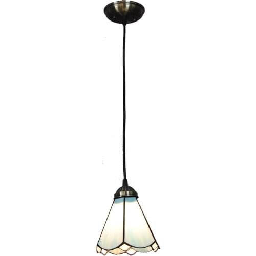 Modern Simple Tiffany Pendant Lamp Mediterranean Style Blue Glass Lampshade Hanging Light Restaurant Living Room Lighting PL768