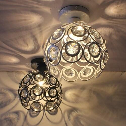 Modern crystal ball ceiling light entrance hall light small bedroom lamp stairs lamp corridor