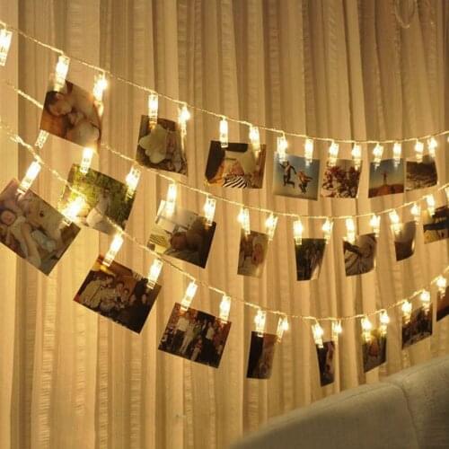 10M 100 LED Cards Photos Clips Fairy Light Christmas String Light With 220V DIY Fairy Garland String Light For Wedding Party