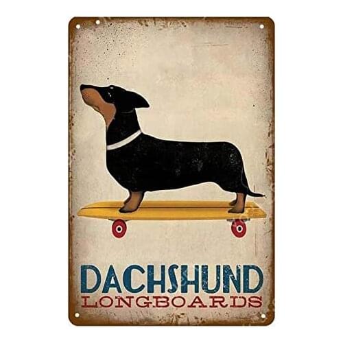 Dachshund Vintage Style Metal Sign Iron Painting for Indoor & Outdoor Home Bar Coffee Kitchen Wall Decor 8 X 12 Inch