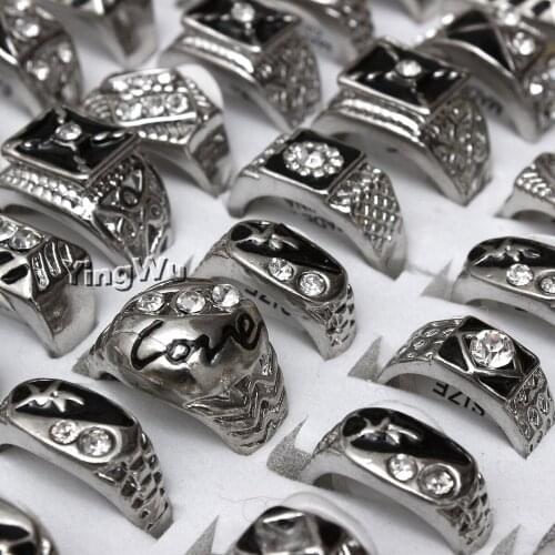 Vintage 20pcs/lot Silver Color Black Rhinestone Rings for Women Tribal Stone Knuckle Midi Ring Boho Jewelry