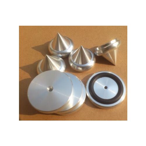 Height 32mm / 24mm with rubber ring damping machine feet / Aluminum Speaker shock spikes (Set)