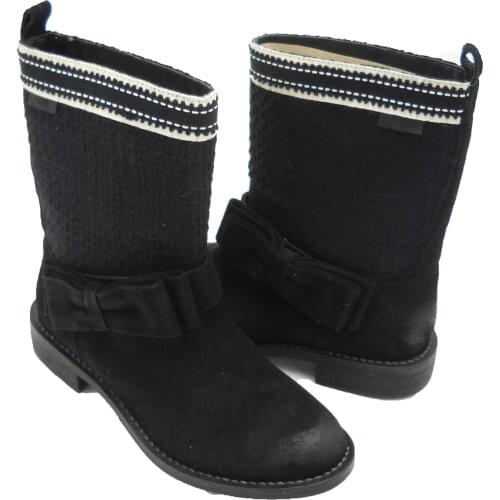 Women ankle boots 35 black woman flat shoes made in italy amphibious fashion scee