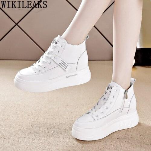 Woman Vulcanize Shoes White Platform Sneakers Women Height Increasing Shoes Women Elevator Shoes for Women 2021 Wedge Sneakers