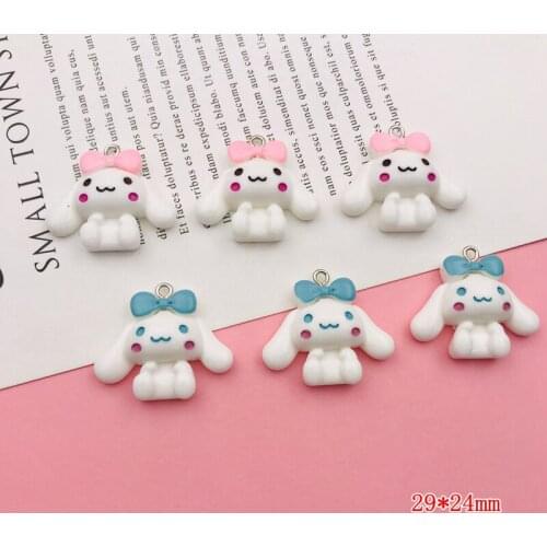 10pcs Resin Flatback Rabbit Charm Cute Miniature Animal Pendant for Earring, Keychain, Jewelry, Scrapbooking, DIY, Necklace
