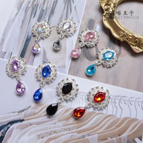 10 pcs Ore crystal Pendant Gilded Rhinestone bride Headwear Ms Forehead hairband accessories gift Sewing decoration production