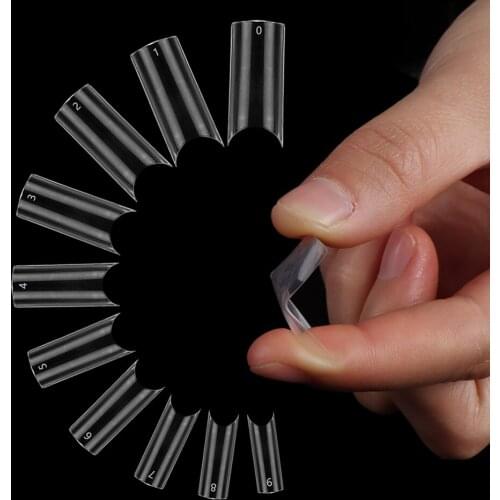 100pcs Extra Long Straight Square Tips C Curve Half Cover False Nails French Acrylic Manicure Extra Long False Nail Art Salon