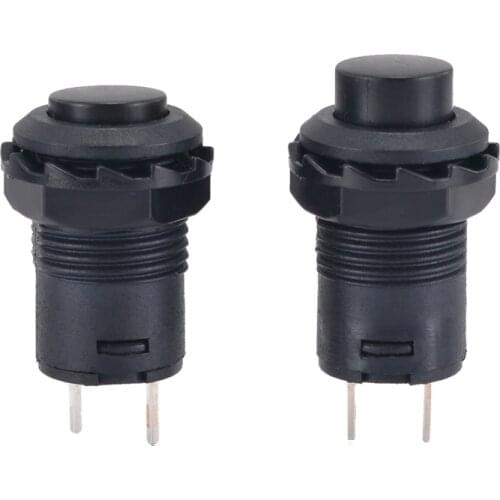 10X Black Car Button Switch 12mm 12V 1.5A - 3A Automobile Boat Dash Locking Latching OFF/ON Push Button Switches