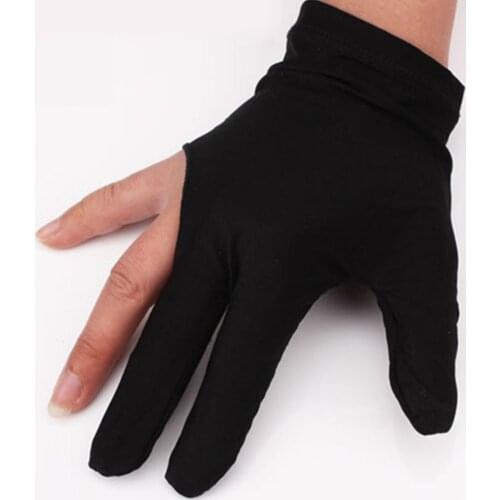 15Pcs 3 Fingers Show Billiards Snooker Gloves,Soft Quick-Dry Pool Cue Gloves for Left Hand