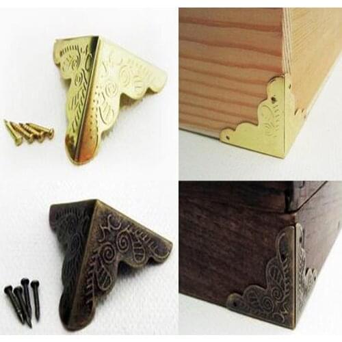 4 Set of Jewelry Chest Wine Case Wooden Box Picture Frame Feet Leg Corner Protector