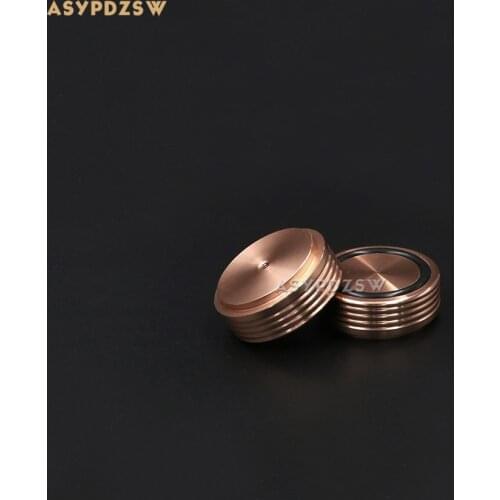 4 PCS Corrugated shape golden Aluminum 44*17mm preamp foot Power amplifier feet