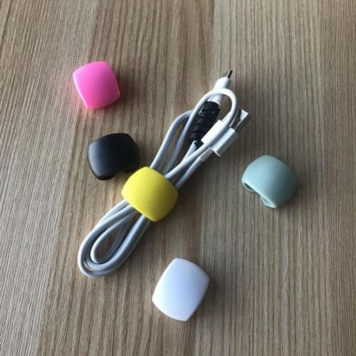 4Pcs Universal Silicone Earphone Cord Cable Organizer Charging Line Winder Data Wire Clip Holder for Home Office
