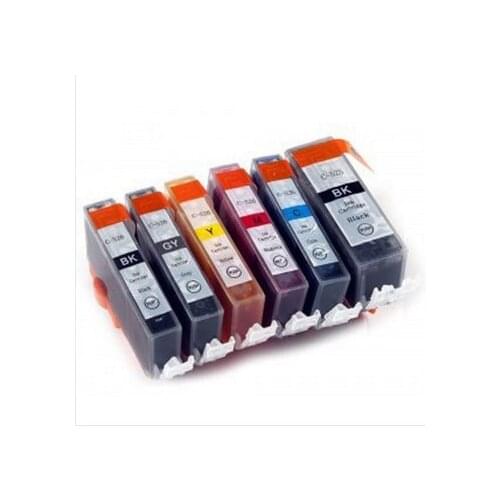 6 color PGI 525 CLI 526 BK C M Y GY compatible ink cartridge For canon PIXMA MG6150 MG6250 MG8150 MG8250 printer full ink