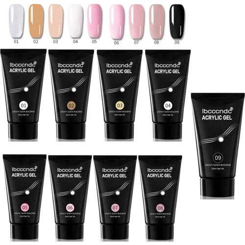 9color/lot 30ml Quick Nail Extension Gel Polygels Tranparent Pink Builder Nail Gel Polish Nail Enhancement Nail Art Salon Use
