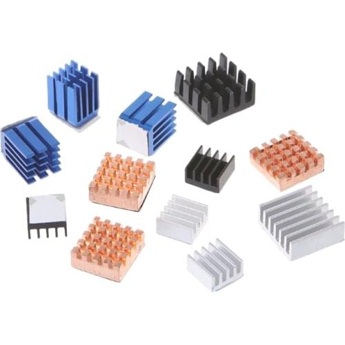 BGEKTOTH 12 Pcs/Set Heat Sink Aluminum Copper Radiator Cooler Kit For Raspberry Pi 2 / 3