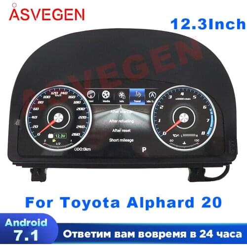 Android 7.1 Car LCD Dashboard For Toyots Alphard 20 Series 2008-2014 With 2+32G Auto Instrument Panel Navigation