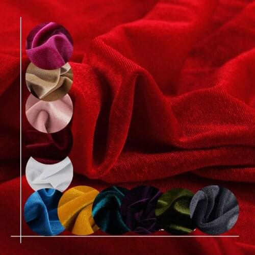 23Colors Stretch Velvet Fabric Velour Spandex Cloth Silk Feeling Pleuche Velvet for Dress Curtain Dolls Sewing Knitted Fabrics