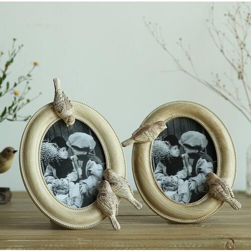 The European and American country creative bird 6 inch table retro photo frame frame Home Furnishing decoration decoration