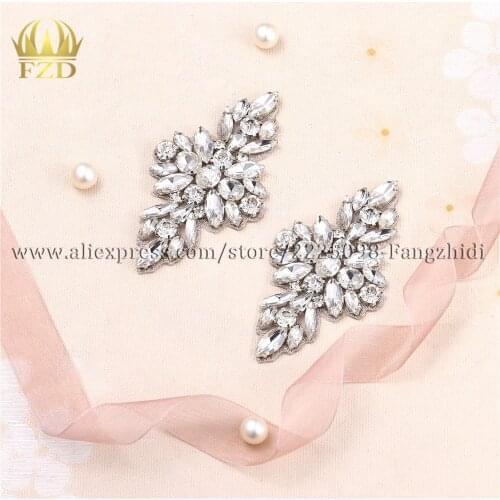 FZD 100 Pcs Small PCS Hot Fix Iron on beaded bridal belt Rhinestone Appliqued and Trimming for Shoes Decoritive Patch Sticker