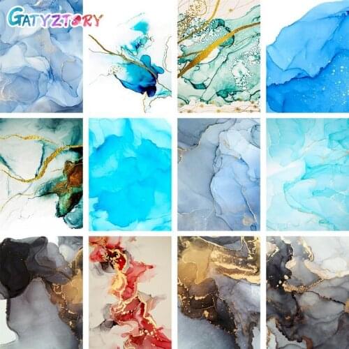 GATYZTORY Coloring By Numbers Abstract Landscape Paint By Numbers Picture On Canvas Acrylic paints Home Decor