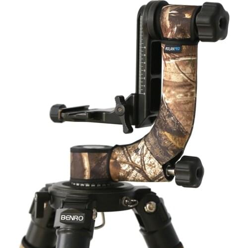 Roadfisher Camouflage Sleeve Protective Wrap Coat For Gitzo Benro GH2 Wimberley WH-200 Tripod Gimbal Head Bracket Bird Watching