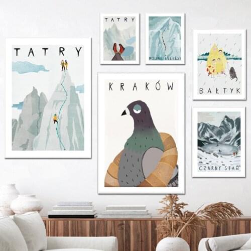 Poland Tatry Grassland Family Hiker Wall Pop Art Canvas Painting Nordic Posters And Prints Wall Pictures For Living Room Decor