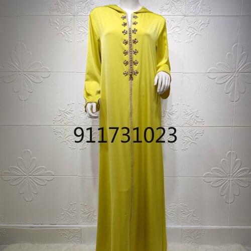 2021 Ramadan Mubarak Abayas For Women Dubai Muslim Hooded Dress Jalabiya Kaftan Moroccan Turkish Evening Gown Islam Clothing