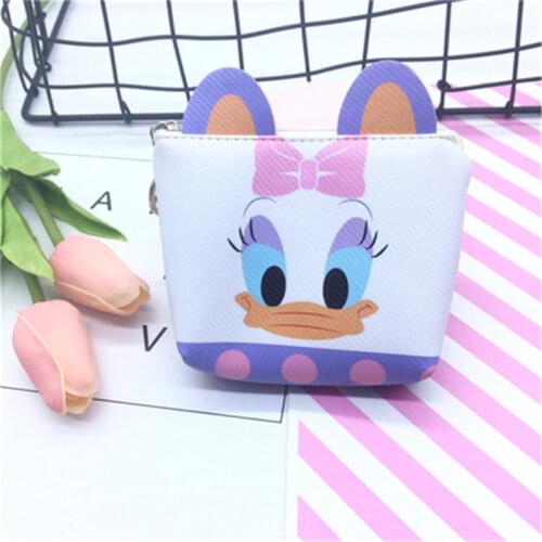 Disney Cartoon Stereo Ear Zip Coin Purse Coin Bag Card Pack Donald Duck Chichitti girls hand bag children gifts