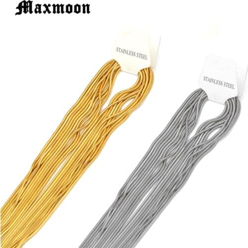 Maxmoon Fashion Women and Men Snake Necklace Chain 316L Stainless Steel Necklace For High Quality Silver Color Gold Color Chain