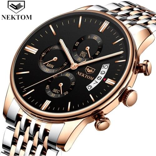 2021 Nektom Mens Watch Waterproof 5M Quartz Business Watch Luxury New Military Quartz Bussiness Casual Sports Watches Men Clock
