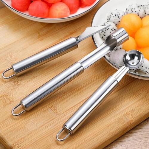 Stainless Steel Fruit Cutting Tool Set Fruit Corer Melon Spoon Lemon Peeler Fruit Carving Cutter for Kitchen Gadgets
