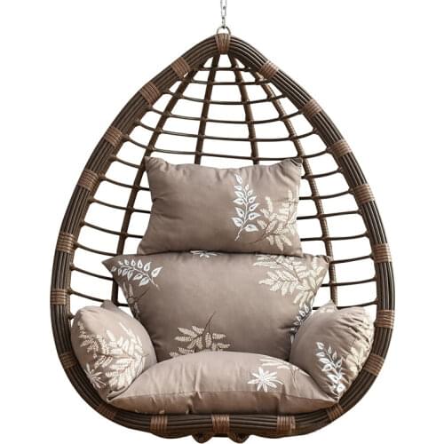 Beach Sun Lounger Swing Cushion Egg Hammock Hanging Basket Chair Backrest Pillow Patio Yard Garden Beach Office(No Swing)