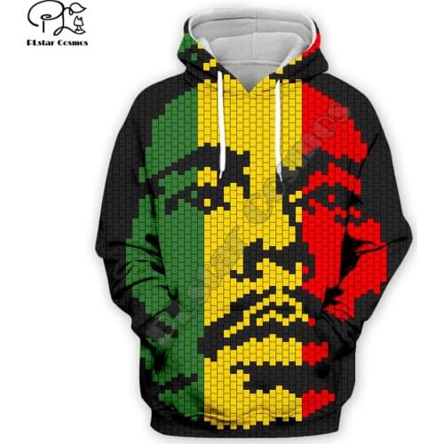 Newest Reggae Lion Singer HipHop Legend Bob Marley Funny NewFashion Harajuku 3DPrint Men/Women Autumn Pullover Casual Hoodies B5
