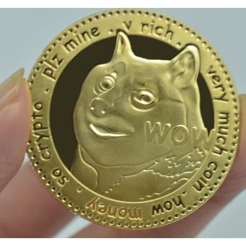 Gold Plated Physical dog coin BTC Dogecoin Commemorative Coins Cute Dog Pattern Dog Souvenir Art Collection