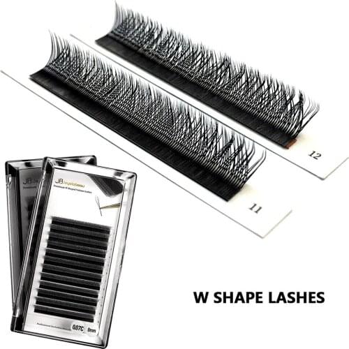 Professional W/Y Eyelashes 12 Rows W Lashes Natural Vision 3d False Eyelashes Individual Lashes Wholesale Custom Makeup