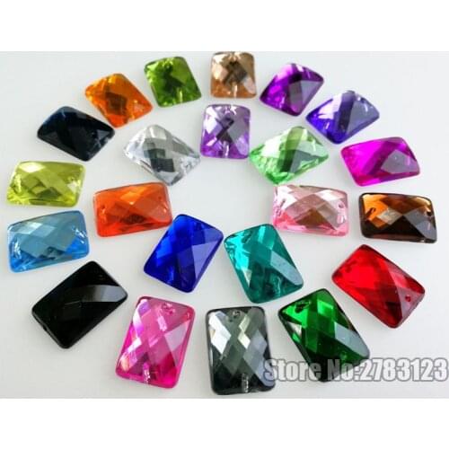 Rectangle shape High quality Acryl sew on rhinestones with two holes,diy/clothing accessories SWYC124