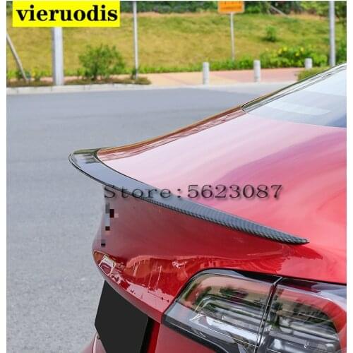 For Tesla Model 3 Wing Spoiler ABS Carbon Fiber Trunk Roof Spoiler 2017 2018 2019 2020