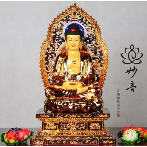 65 CM LARGE--OFFICE HOME Health efficacious Protection figure of Buddha# Buddhism Consecrate the Buddha 24K gilding brass statue